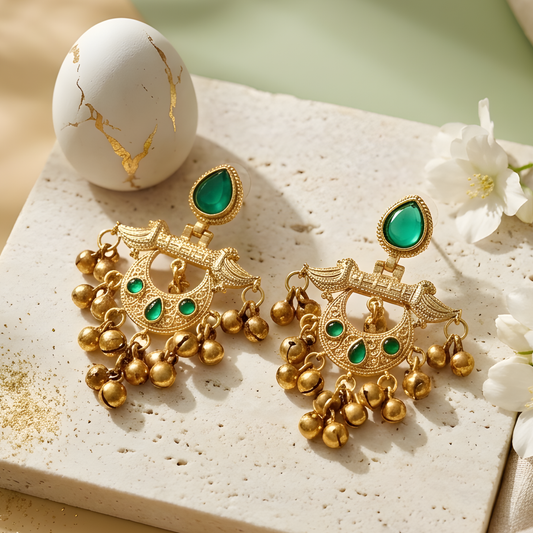 Chandbali Ghungroo Drop Earrings
