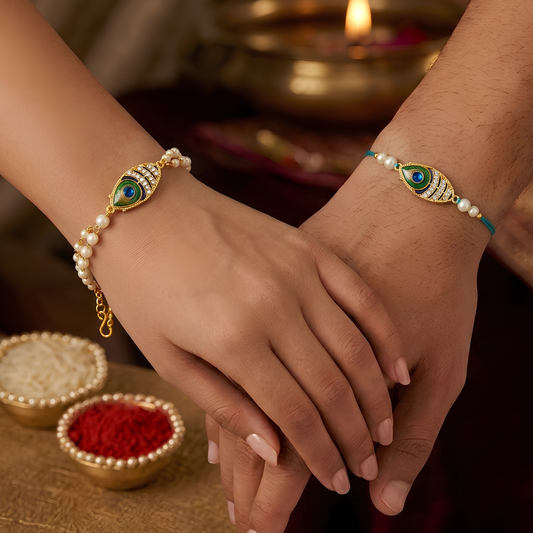 Morpankh Design Rakhi Combo Set