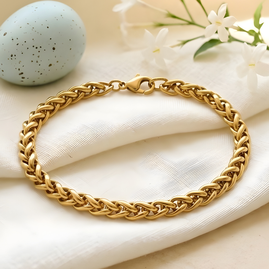 Gold Cuban Link Chain Bracelet