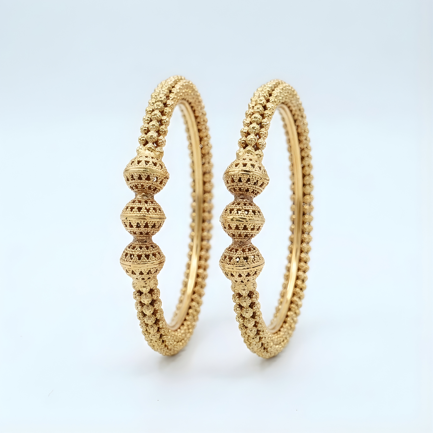 Gold-Tone Filigree Bangles Set