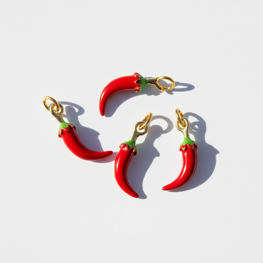 Red Chilli Pepper Charm For Bracelet Necklace