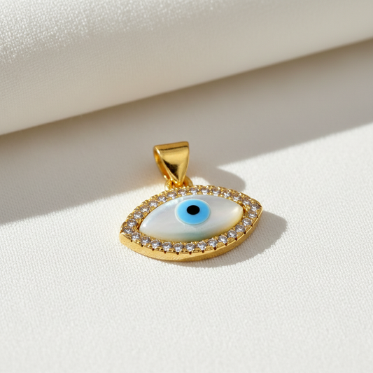Evil Eye Charm with CZ Halo