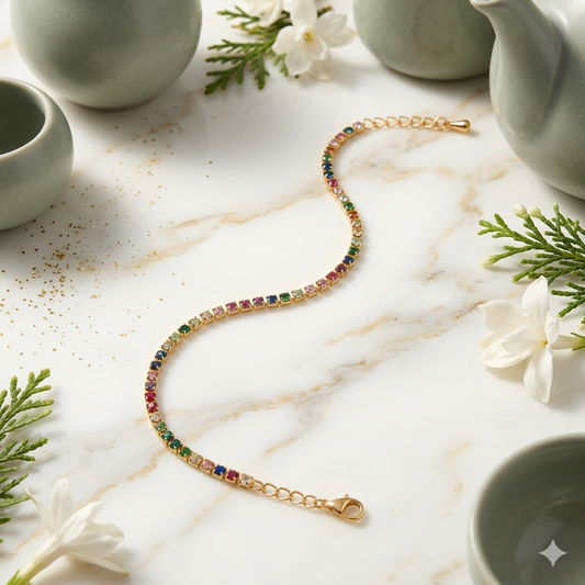 Multi Color Moissanite Tennis Bracelet