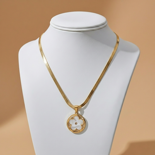 Golden Clover Pendant Necklace