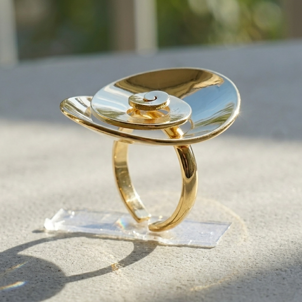 Gold Plated Spiral Statement Ring