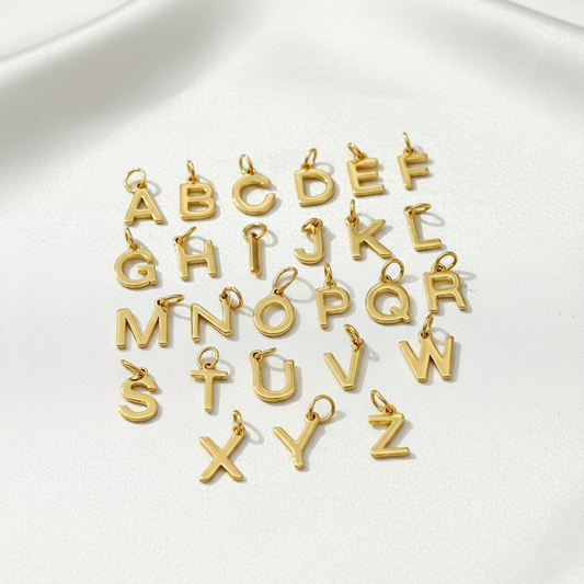 Gold Simple Alphabet Initial Charm