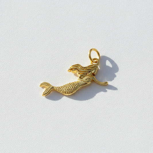 Gold Filled Mermaid Charm For Bracelet Necklace