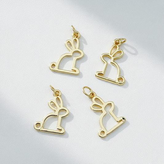 Gold Filled Bunny Outline Charm