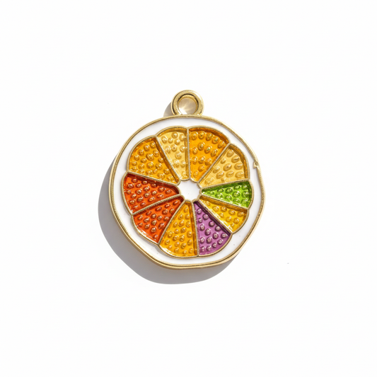 Colorful Citrus Slice Charm For Bracelet Necklace