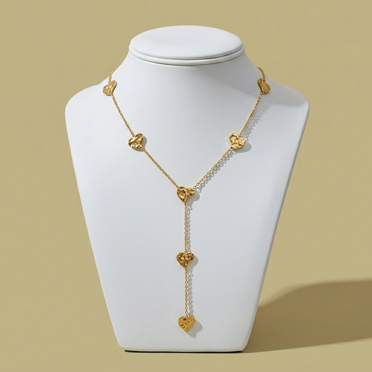 Golden Heart Drop Necklace