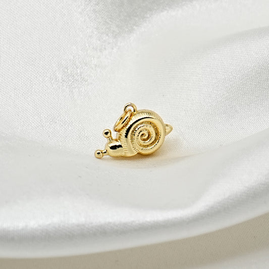 Gold Tiny Snail Charm