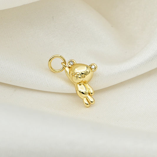 Gold Mini Teddy Bear Charm