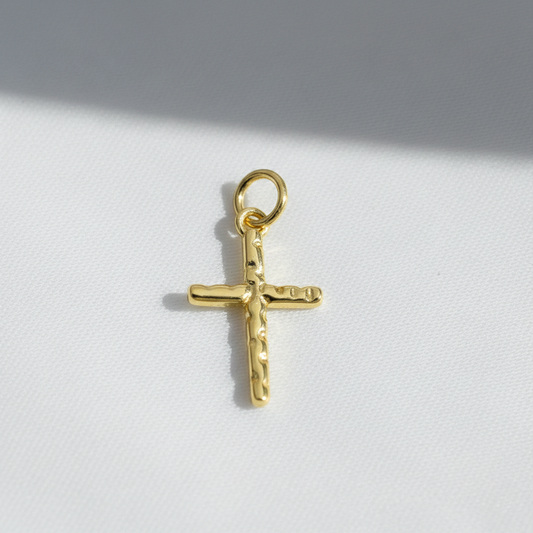 Gold Minimal Cross Charm For Bracelet Necklace