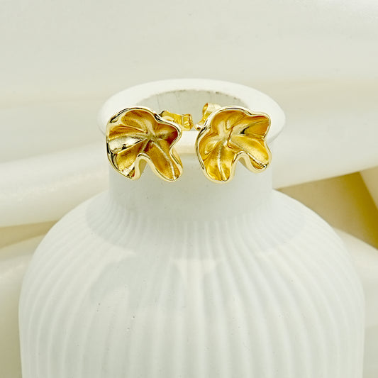 Gold Flower Stud Earrings