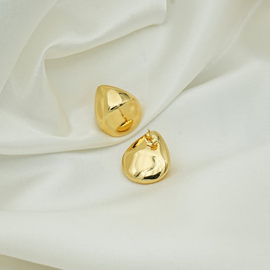 Gold Dome Stud Earrings