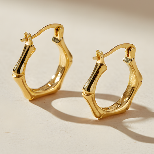 Geometric Gold Huggie Hoop Earrings