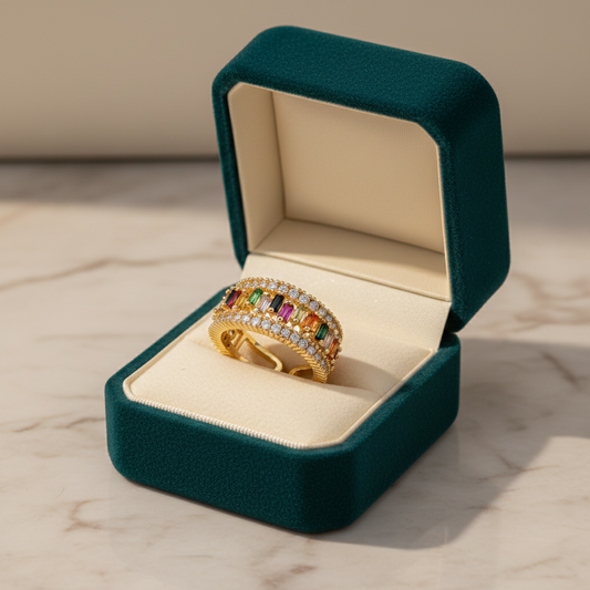 Multicolor Gemstone Band Ring