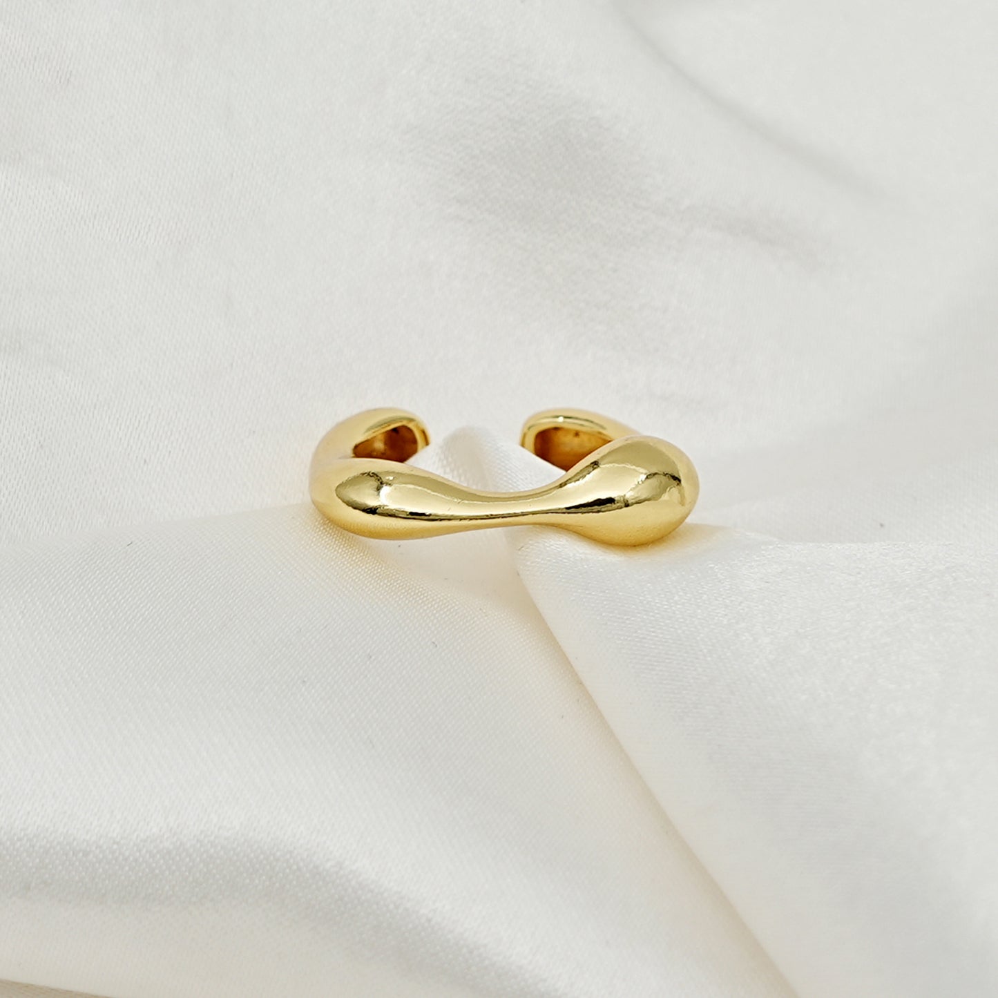 Gold Plated Wave Open Ring