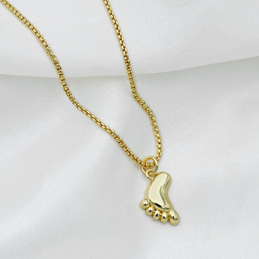 Gold Baby Footprint Charm For Bracelet Necklace