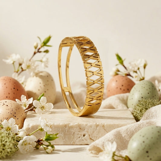 Geometric Cutout Gold Plated Bracelet