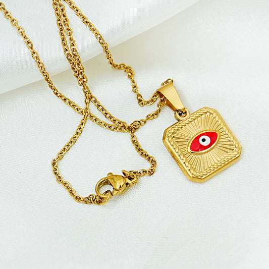 Red Evil Eye Pendant Necklace