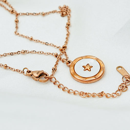 Rose Gold Star Medallion Necklace