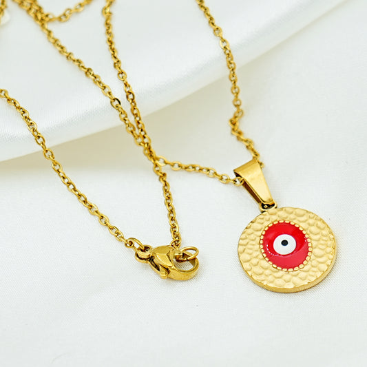 Gold Evil Eye Pendant Necklace