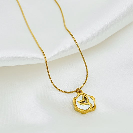 Gold Whale Tail Pendant Necklace