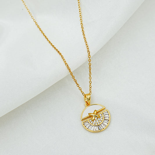 Geometric Gold Pendant Necklace
