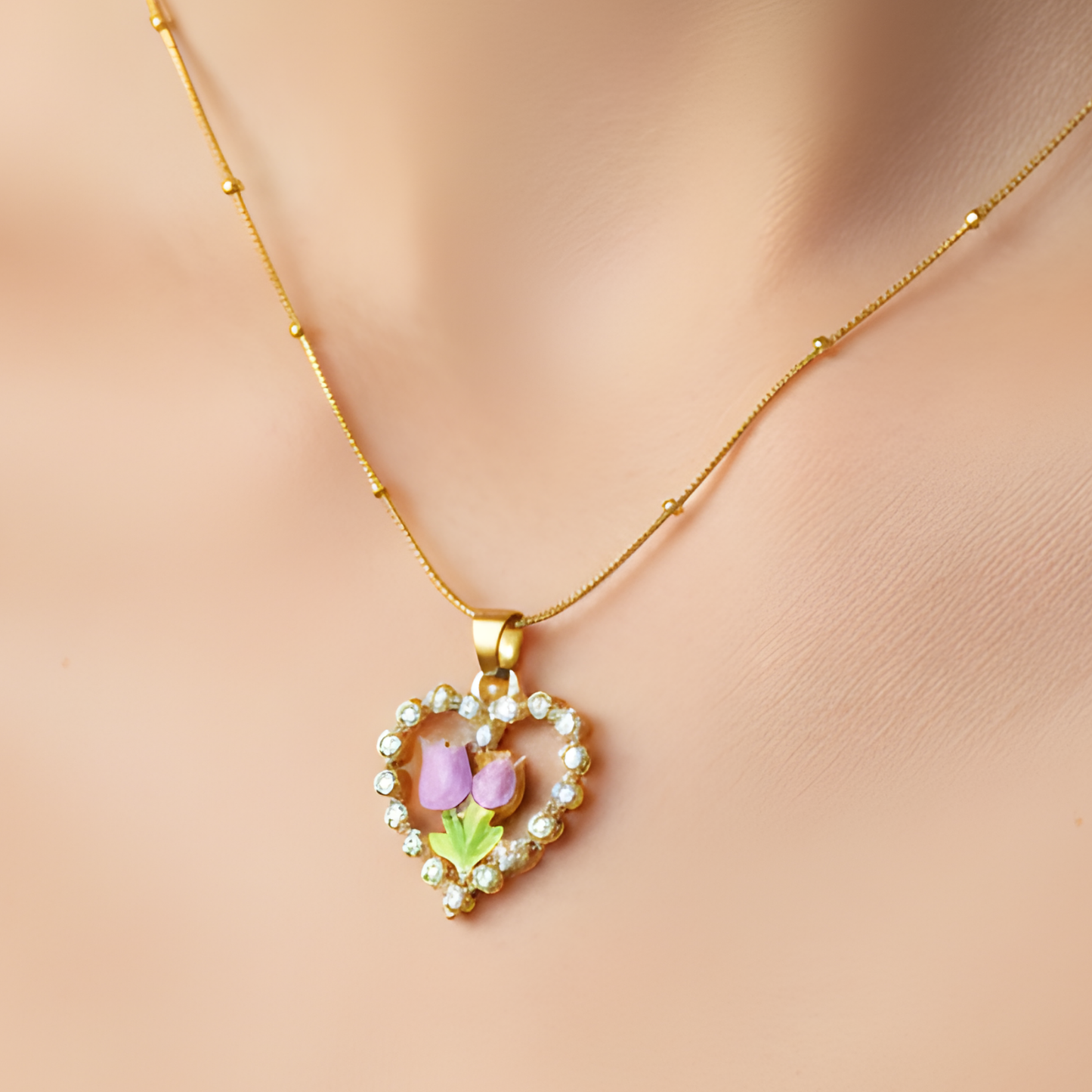 Blooming Heart Pendant Necklace