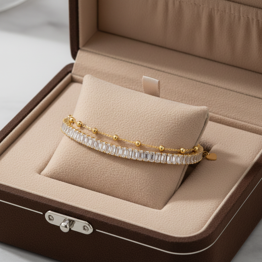 Baguette Crystal Tennis Bracelet