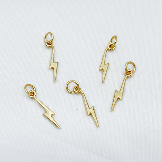 Gold Lightning Bolt Charm – Mini Power Pendant