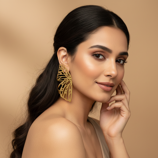 Gold Butterfly Wing Earrings