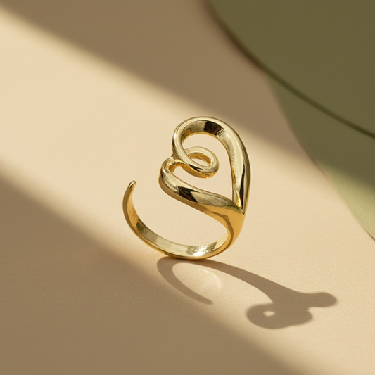 Gold Open Heart Ring