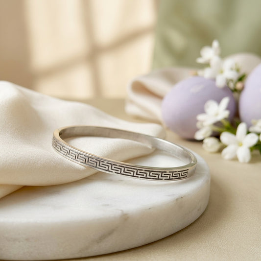 Stainless Steel Greek Key Bracelet