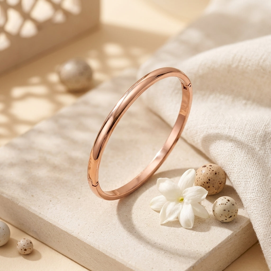 Rose Gold Minimalist Bangle Bracelet