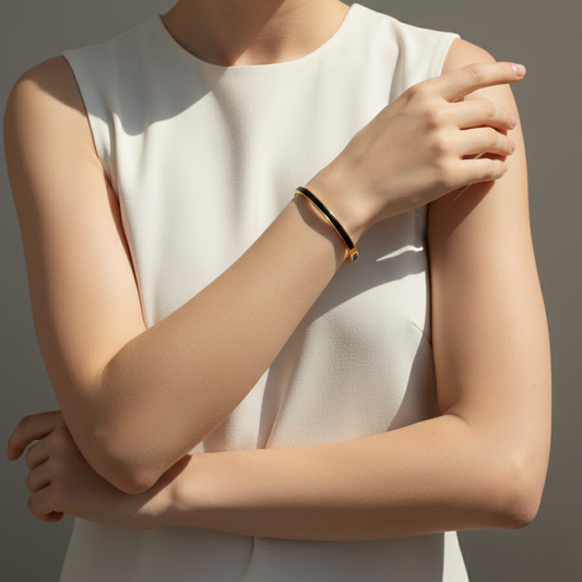 Black Onyx Channel Set Bangle