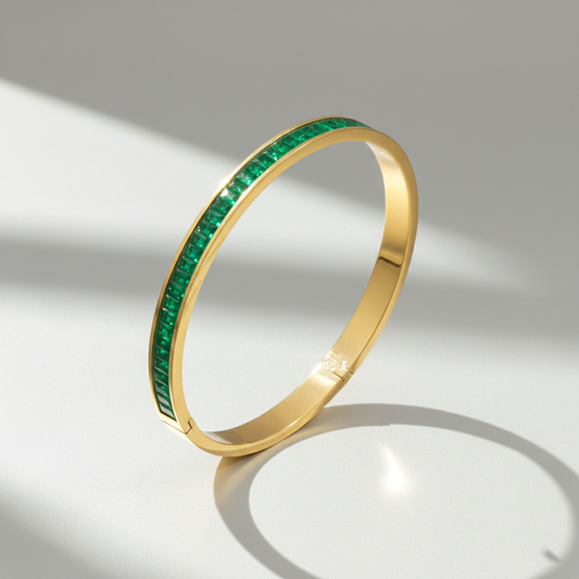 Emerald Green Channel Set Bangle
