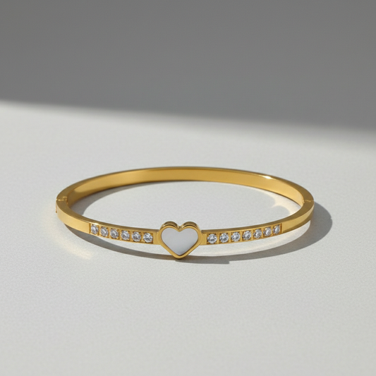 MOP tiny Heart Bangle