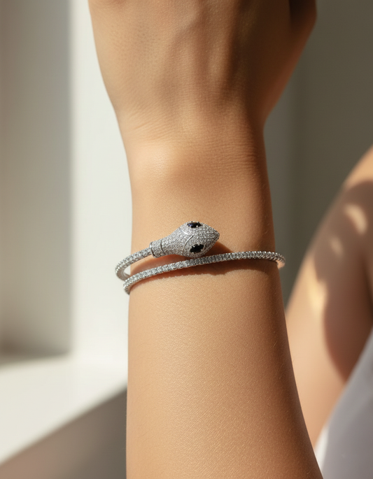 Serpent Diamond Cuff Bracelet