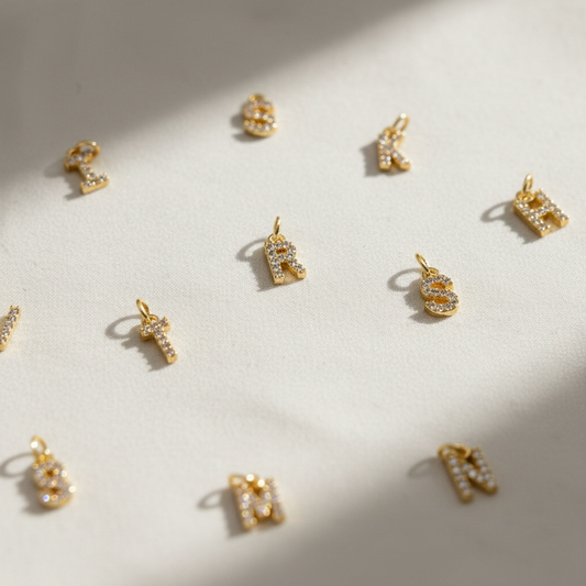 Diamond Initial Charms For Bracelet Necklace