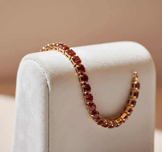 Red Ruby Tennis Bracelet