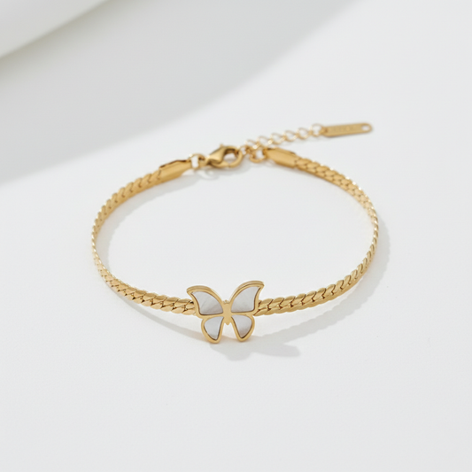 MOP Butterfly Charm Bracelet