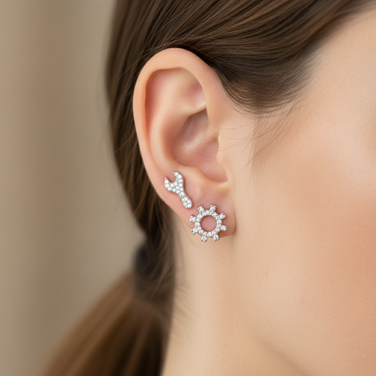 Gear & Wrench Stud Earrings