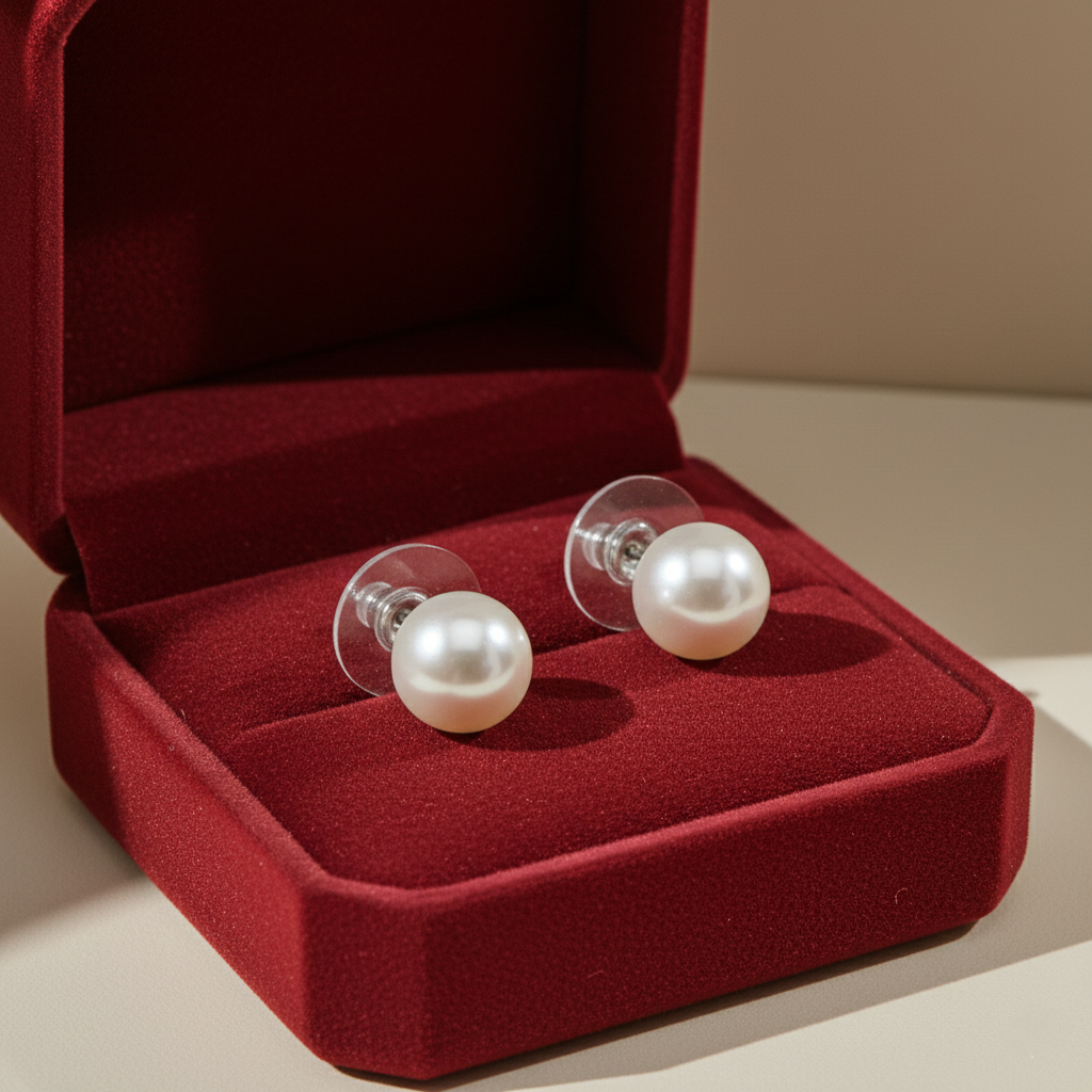 Classical Pearl Stud Earrings