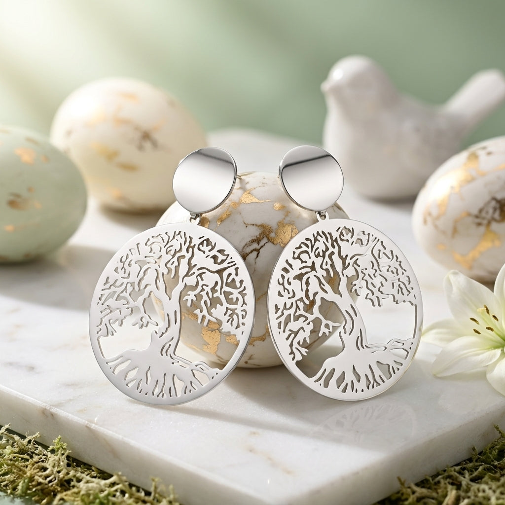 Tree of Life Statement Drop Earrings