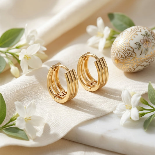 Geometric Huggie Hoop Earrings