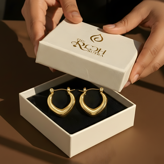 Teardrop Shape Hoop Earrings