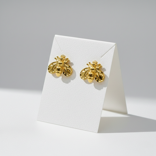 Golden Bee Stud Earrings