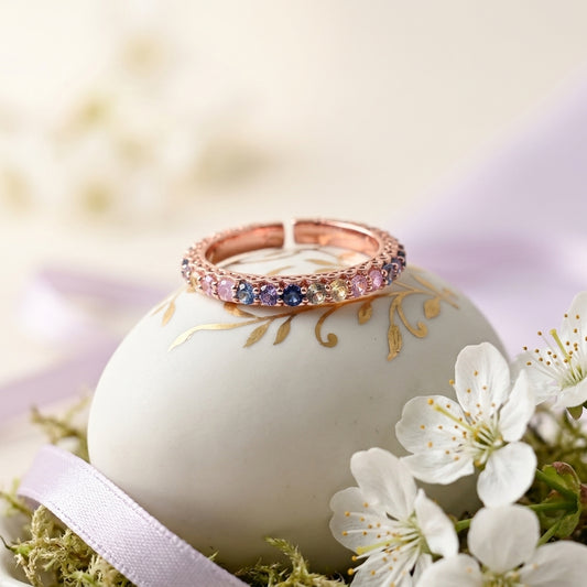 Aurora Rainbow Crystal Eternity Ring